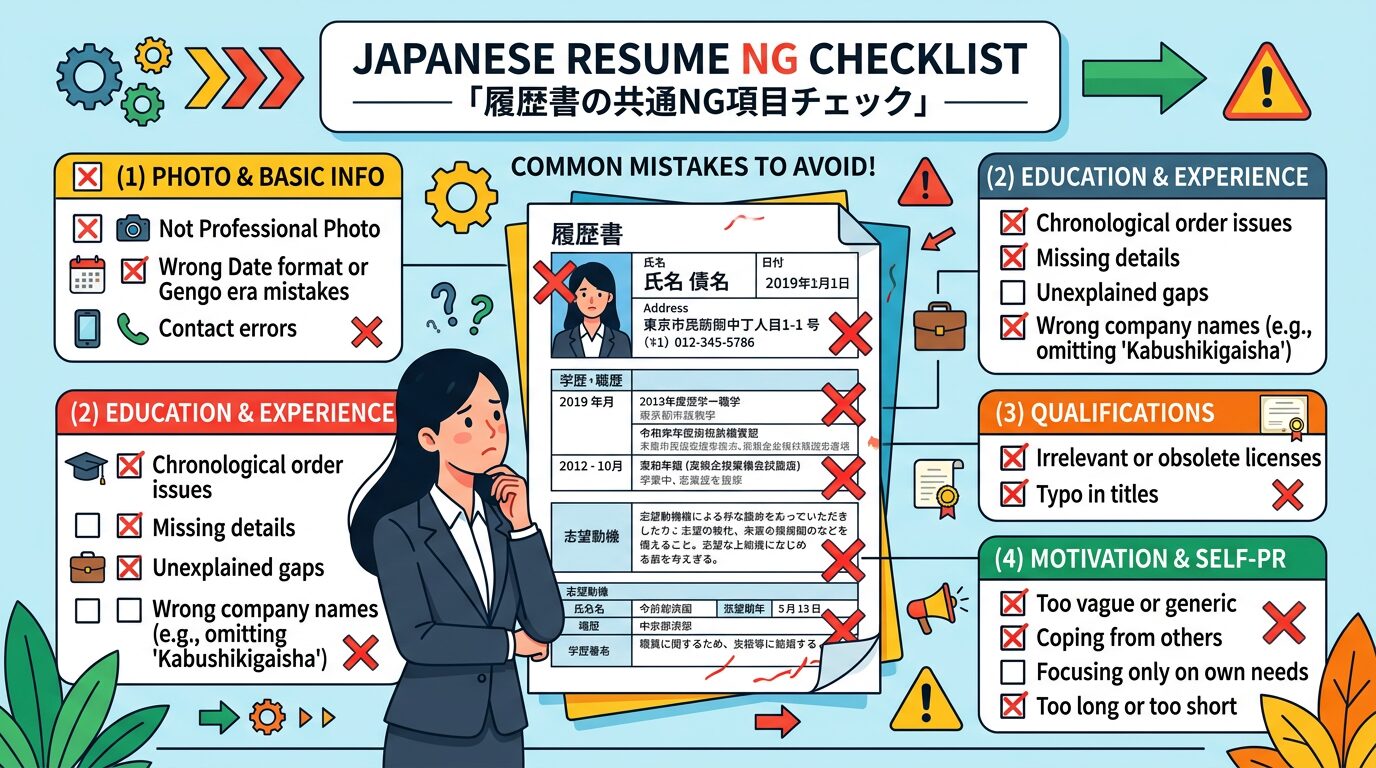 転職履歴書でよくあるNG項目10選