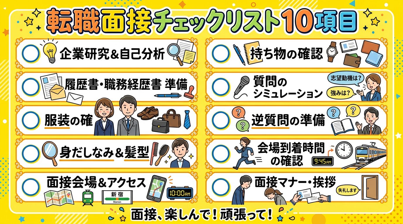転職面接前日チェックリスト10項目