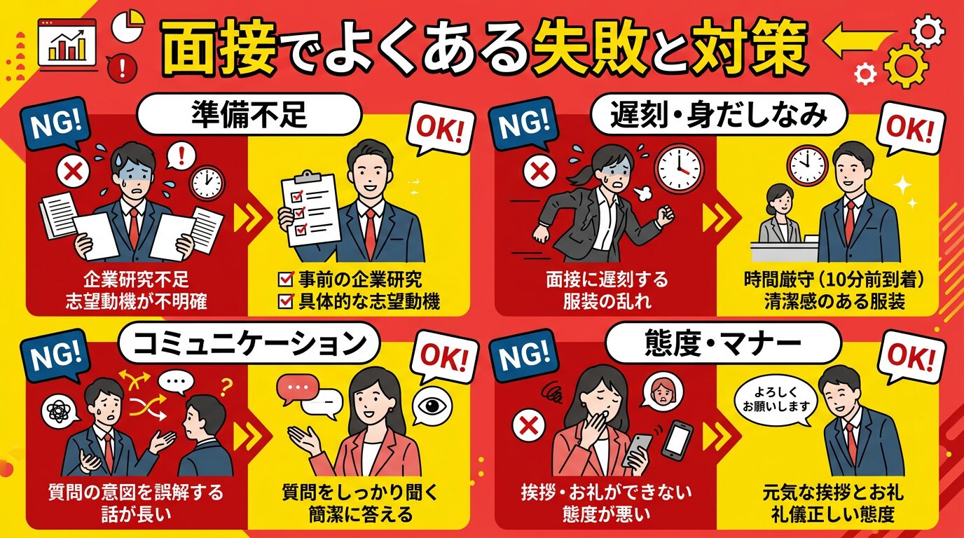 面接前によくある失敗と対策