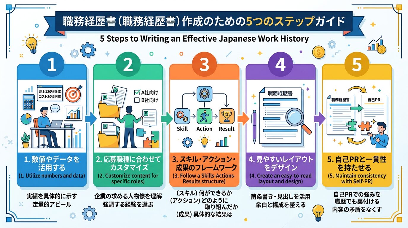採用される職務経歴書の書き方5つのポイント