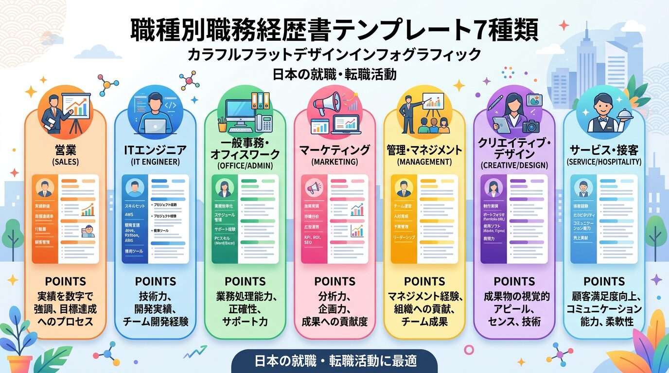 職種別の職務経歴書テンプレート7選のイメージ