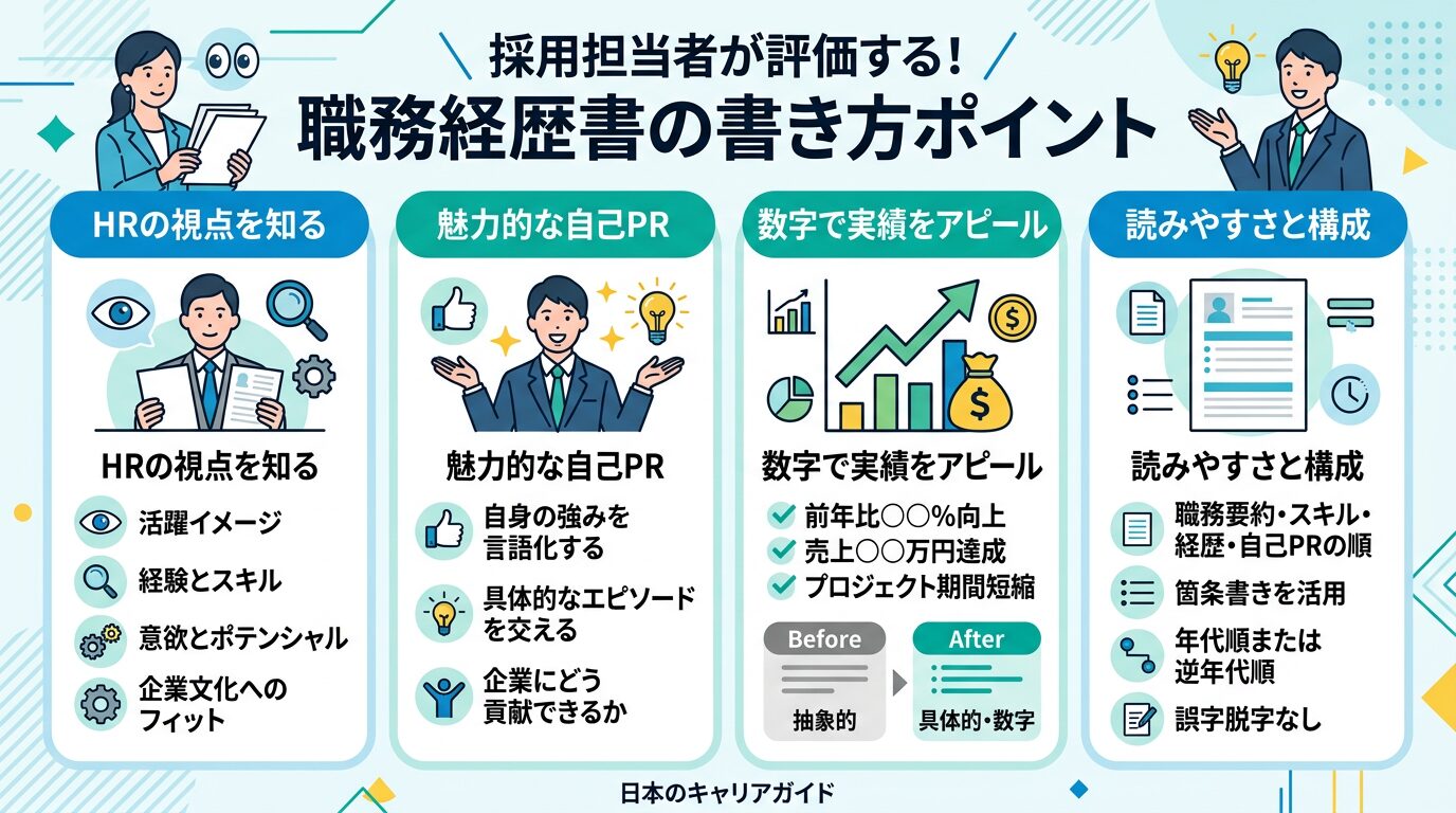 採用担当者が職務経歴書を評価するポイント