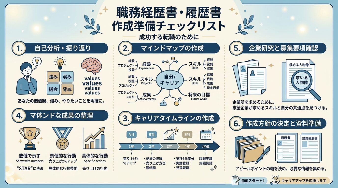 職務経歴書を書く前の準備・心構え
