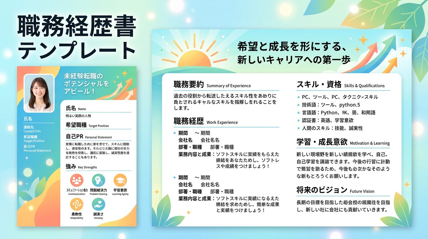 未経験転職向け職務経歴書テンプレートのサンプル