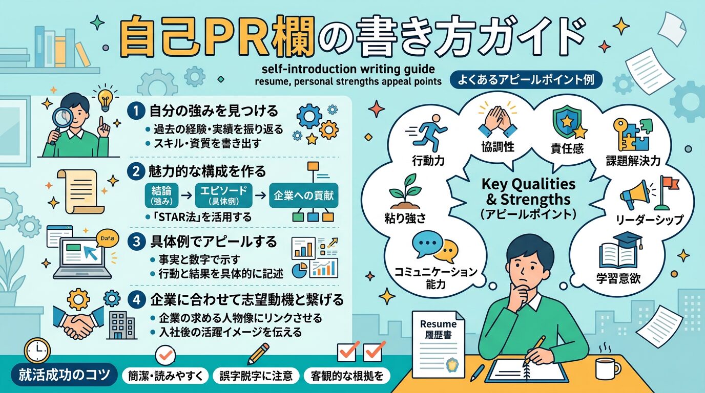 自己PR欄の書き方のイメージ