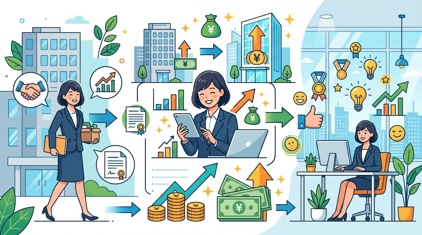 転職で年収アップを実現した人のイメージ