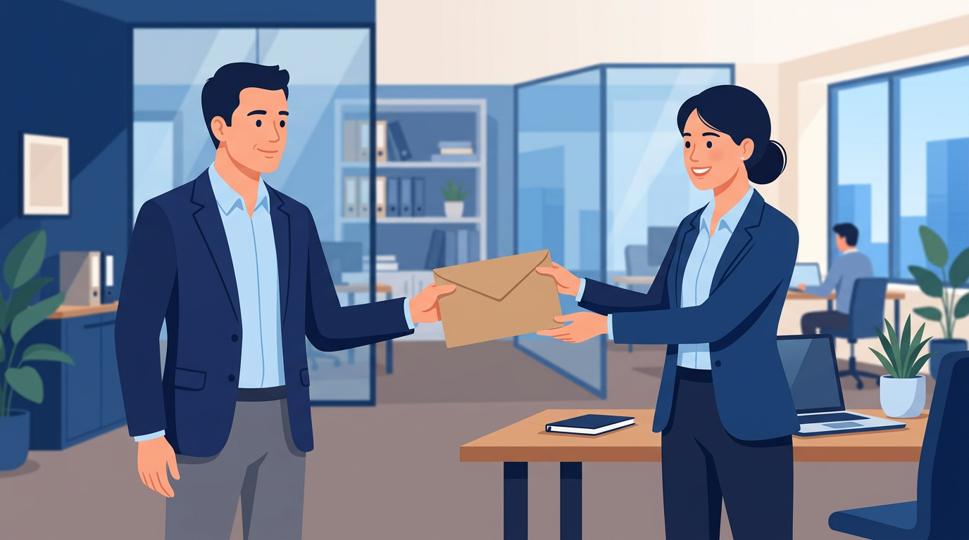 退職届の提出タイミングと手順のフローイラスト